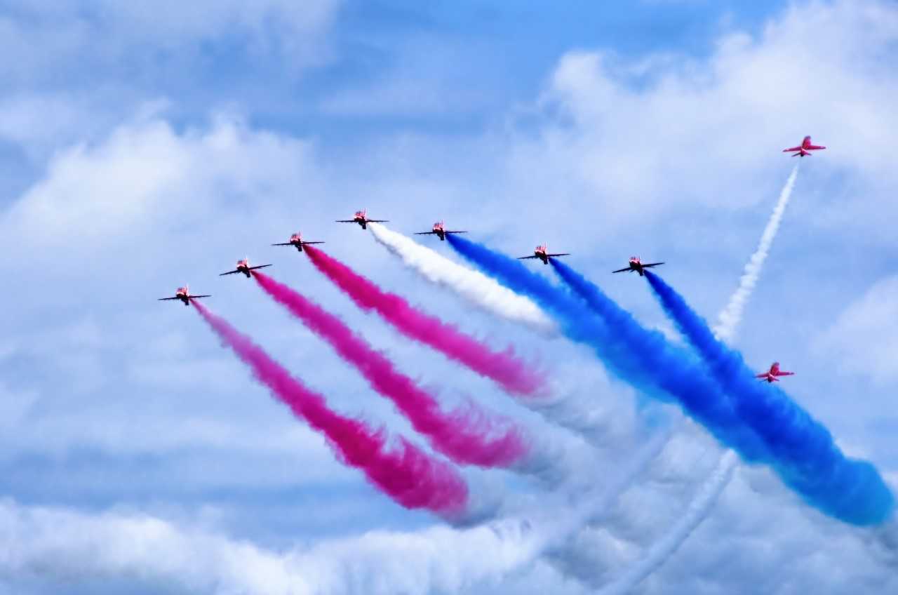 The Red Arrows appearing at The English Riviera Torbay Airshow.